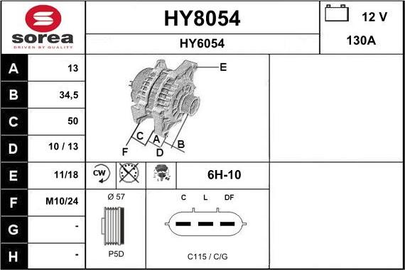 SNRA HY8054 - Alternateur cwaw.fr