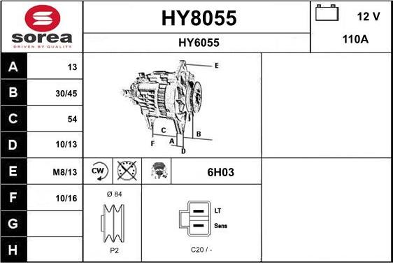 SNRA HY8055 - Alternateur cwaw.fr