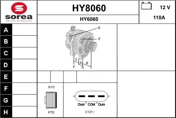 SNRA HY8060 - Alternateur cwaw.fr