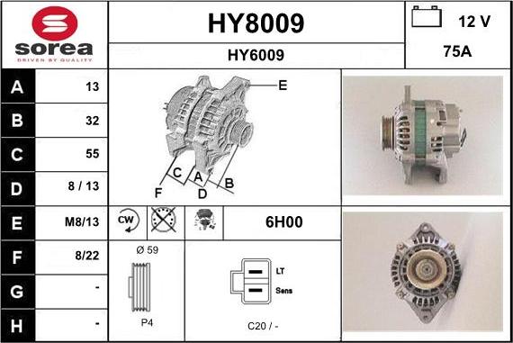 SNRA HY8009 - Alternateur cwaw.fr