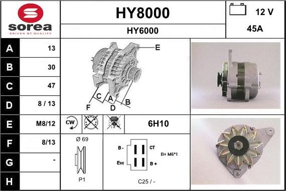 SNRA HY8000 - Alternateur cwaw.fr