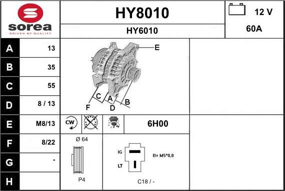 SNRA HY8010 - Alternateur cwaw.fr