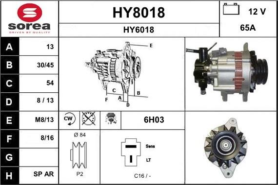 SNRA HY8018 - Alternateur cwaw.fr