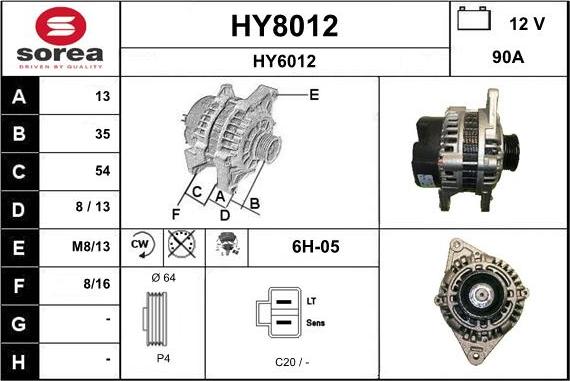 SNRA HY8012 - Alternateur cwaw.fr