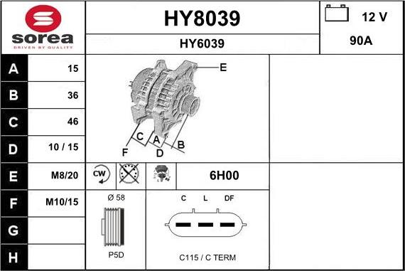 SNRA HY8039 - Alternateur cwaw.fr