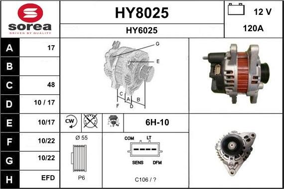 SNRA HY8025 - Alternateur cwaw.fr