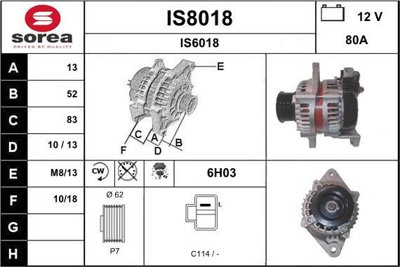 SNRA IS8018 - Alternateur cwaw.fr