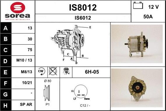 SNRA IS8012 - Alternateur cwaw.fr