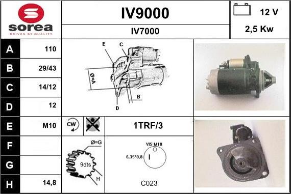 SNRA IV9000 - Démarreur cwaw.fr