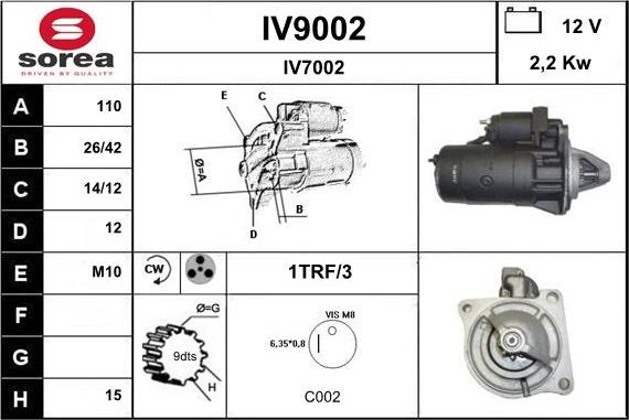 SNRA IV9002 - Démarreur cwaw.fr