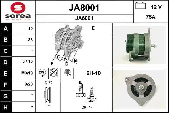 SNRA JA8001 - Alternateur cwaw.fr