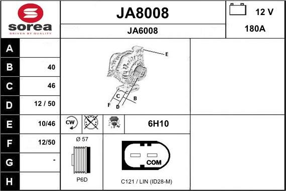 SNRA JA8008 - Alternateur cwaw.fr