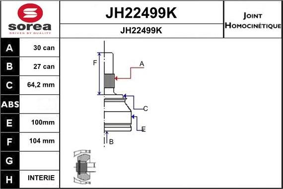 SNRA JH22499K - Jeu de joints, arbre de transmission cwaw.fr