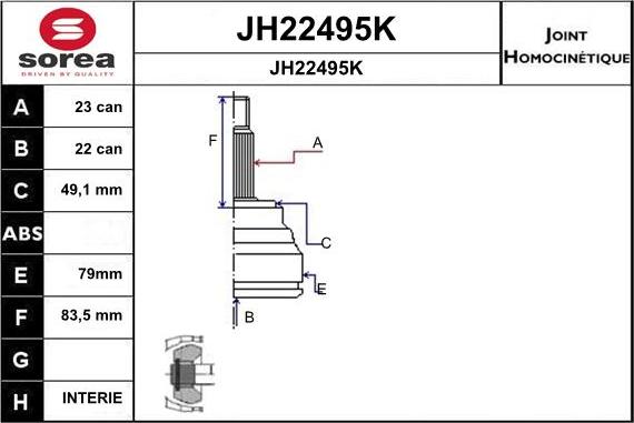 SNRA JH22495K - Jeu de joints, arbre de transmission cwaw.fr