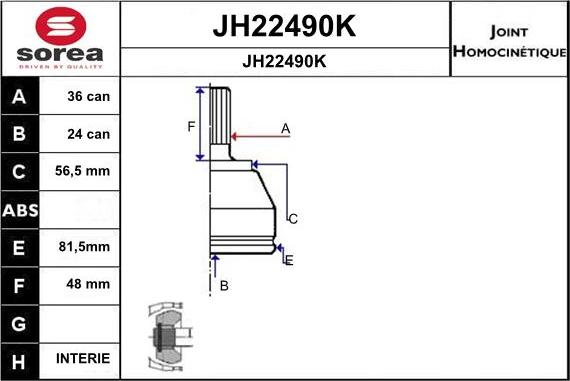 SNRA JH22490K - Jeu de joints, arbre de transmission cwaw.fr