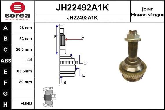 SNRA JH22492A1K - Jeu de joints, arbre de transmission cwaw.fr