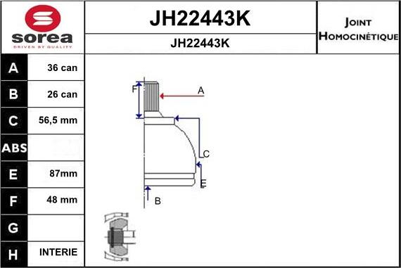 SNRA JH22443K - Jeu de joints, arbre de transmission cwaw.fr