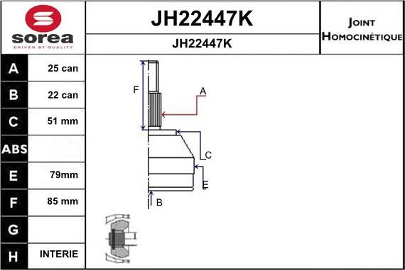 SNRA JH22447K - Jeu de joints, arbre de transmission cwaw.fr