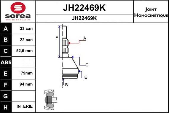 SNRA JH22469K - Jeu de joints, arbre de transmission cwaw.fr