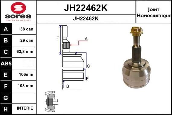 SNRA JH22462K - Jeu de joints, arbre de transmission cwaw.fr