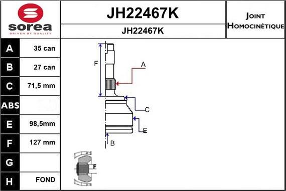 SNRA JH22467K - Jeu de joints, arbre de transmission cwaw.fr