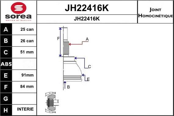 SNRA JH22416K - Jeu de joints, arbre de transmission cwaw.fr