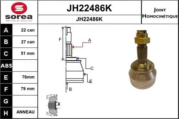 SNRA JH22486K - Jeu de joints, arbre de transmission cwaw.fr