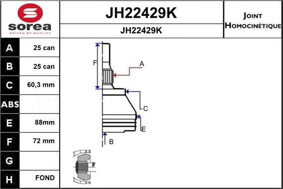 SNRA JH22429K - Jeu de joints, arbre de transmission cwaw.fr