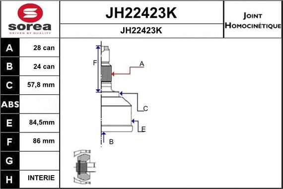 SNRA JH22423K - Jeu de joints, arbre de transmission cwaw.fr