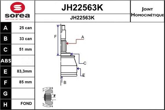 SNRA JH22563K - Jeu de joints, arbre de transmission cwaw.fr