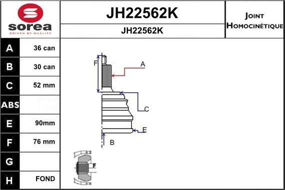 SNRA JH22562K - Jeu de joints, arbre de transmission cwaw.fr