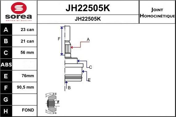 SNRA JH22505K - Jeu de joints, arbre de transmission cwaw.fr