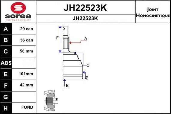 SNRA JH22523K - Jeu de joints, arbre de transmission cwaw.fr