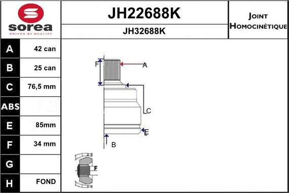 SNRA JH22688K - Jeu de joints, arbre de transmission cwaw.fr