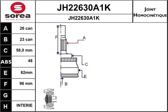 SNRA JH22630A1K - Jeu de joints, arbre de transmission cwaw.fr