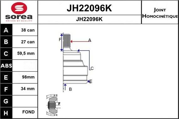 SNRA JH22096K - Jeu de joints, arbre de transmission cwaw.fr