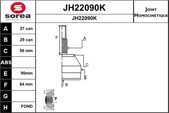 SNRA JH22090K - Jeu de joints, arbre de transmission cwaw.fr