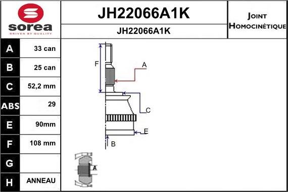 SNRA JH22066A1K - Jeu de joints, arbre de transmission cwaw.fr