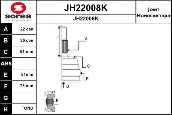 SNRA JH22008K - Jeu de joints, arbre de transmission cwaw.fr