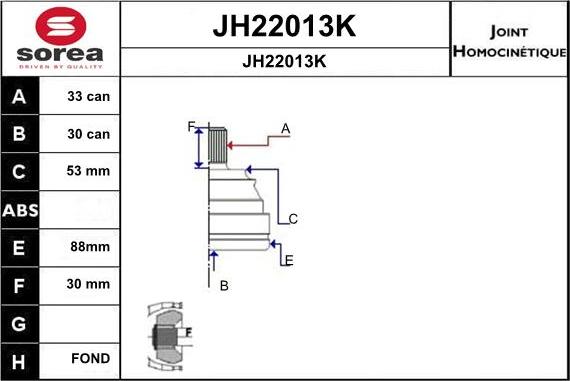 SNRA JH22013K - Jeu de joints, arbre de transmission cwaw.fr