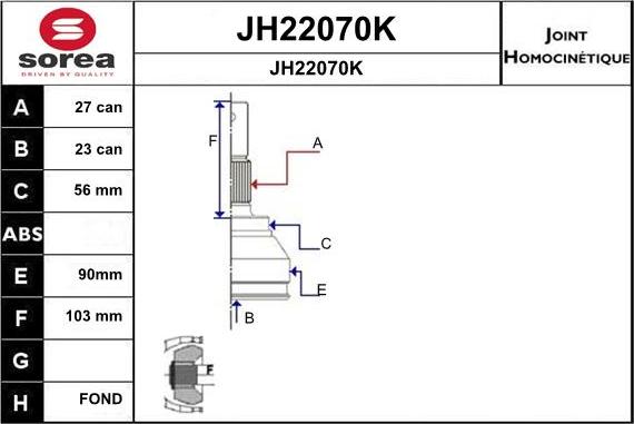 SNRA JH22070K - Jeu de joints, arbre de transmission cwaw.fr