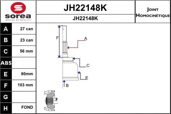 SNRA JH22148K - Jeu de joints, arbre de transmission cwaw.fr