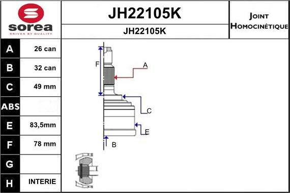 SNRA JH22105K - Jeu de joints, arbre de transmission cwaw.fr