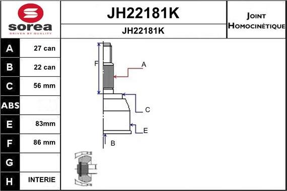 SNRA JH22181K - Jeu de joints, arbre de transmission cwaw.fr