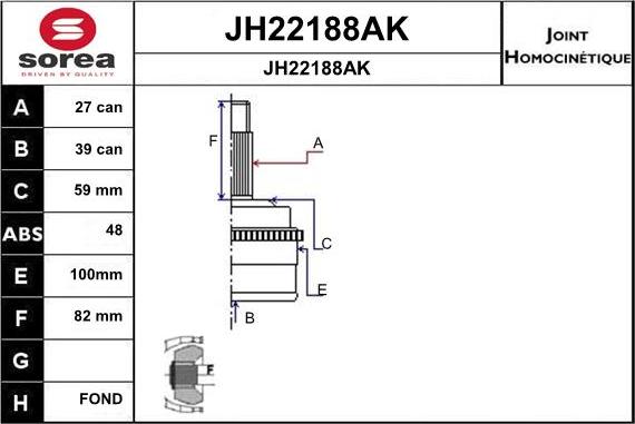 SNRA JH22188AK - Jeu de joints, arbre de transmission cwaw.fr