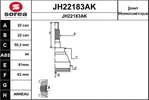 SNRA JH22183AK - Jeu de joints, arbre de transmission cwaw.fr