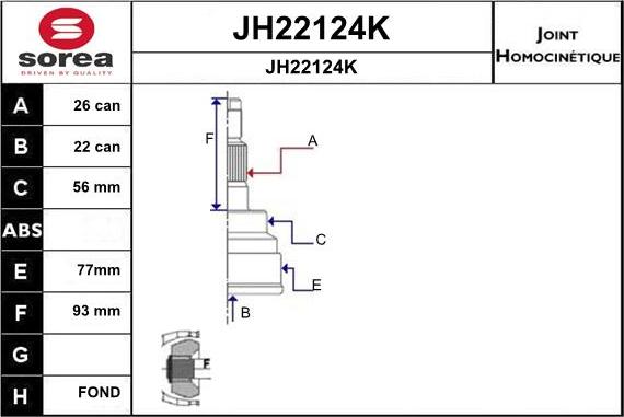 SNRA JH22124K - Jeu de joints, arbre de transmission cwaw.fr