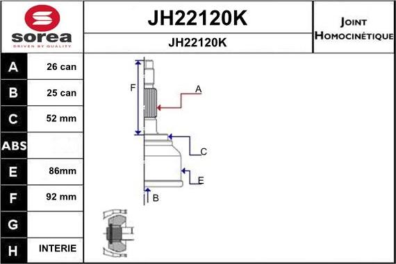 SNRA JH22120K - Jeu de joints, arbre de transmission cwaw.fr