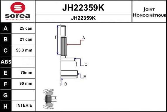 SNRA JH22359K - Jeu de joints, arbre de transmission cwaw.fr