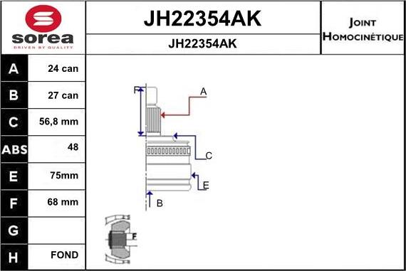 SNRA JH22354AK - Jeu de joints, arbre de transmission cwaw.fr